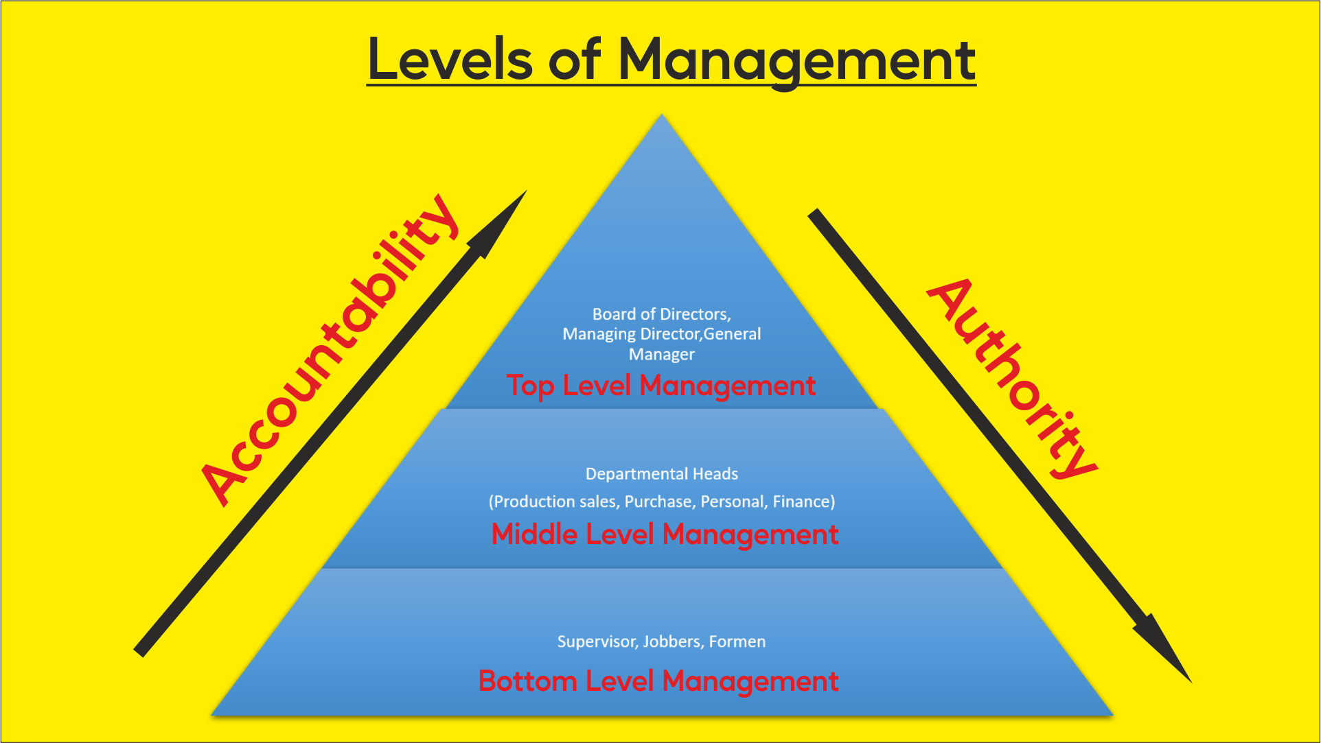 Different Levels Of Management Top Middle And Lower