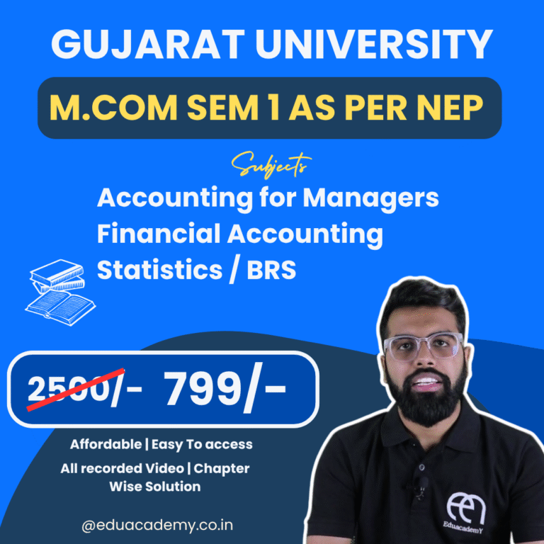 Gujarat University M.com Sem 1 (New Course)