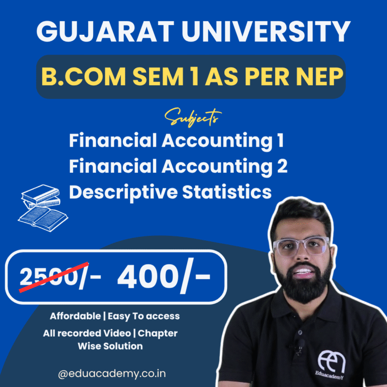 Gujarat University B.com Sem 1 (New Course) as per NEP