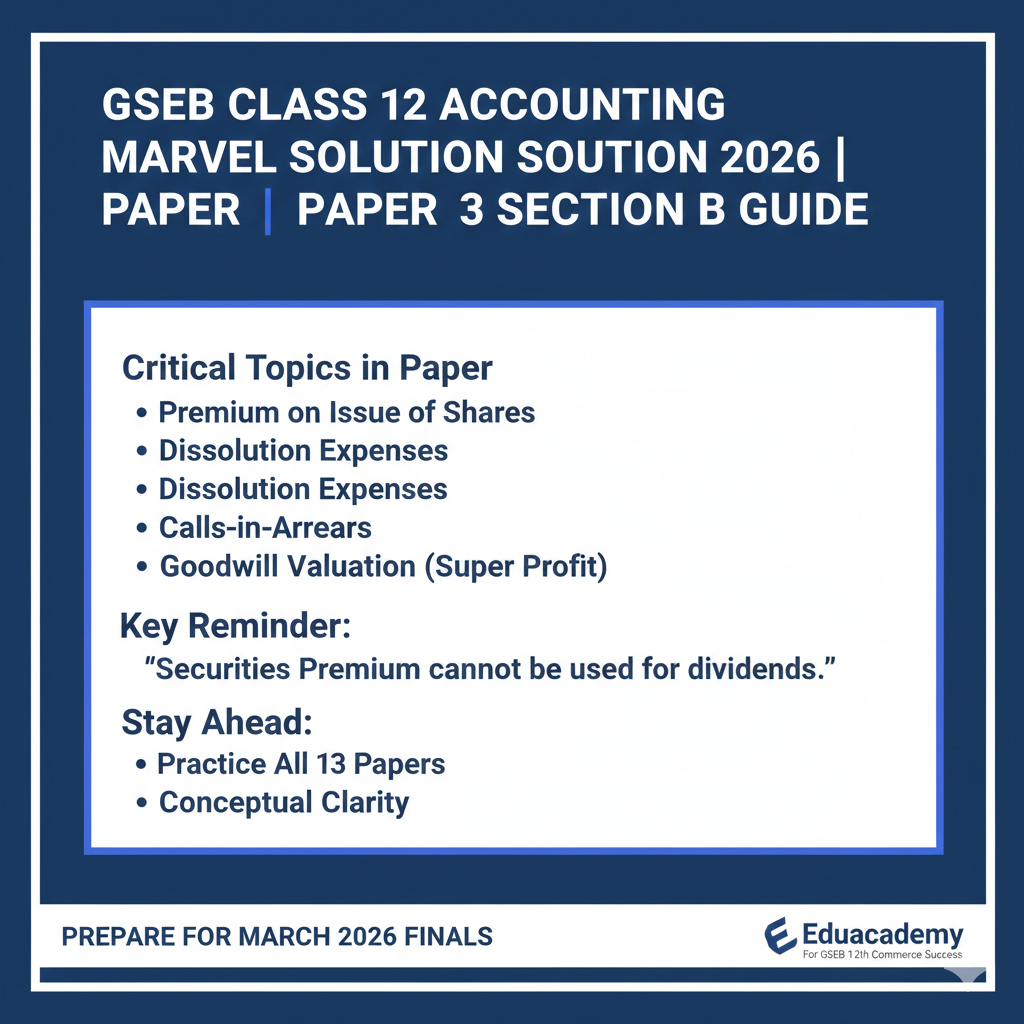 Marvel Paper 3 Section B Accounting Solutions Std 12 GSEB