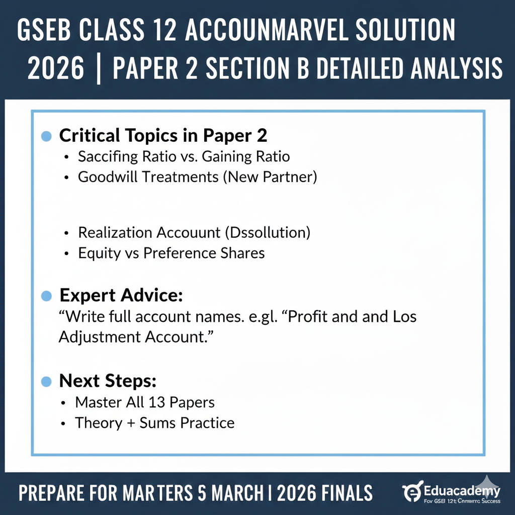 Std 12 Accounting Marvel Paper 2 Section B Solutions Eduacademy
