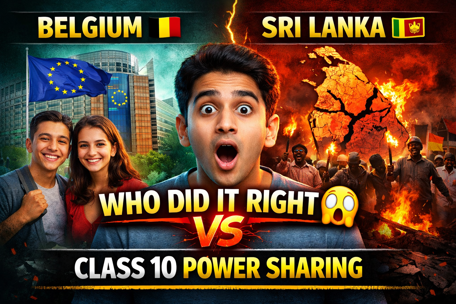 Complete Power Sharing Class 10 Notes for CBSE students. Understand Belgium vs Sri Lanka, majoritarianism, forms of power sharing, and important concepts in easy language. Perfect for exams and revision.