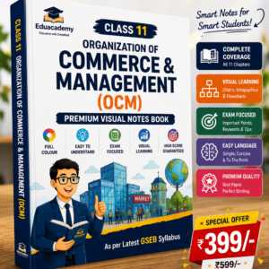 📘 Class 11 Organization of Commerce & Management (OCM) Premium Visual Notes Book | GSEB | 2026 Edition